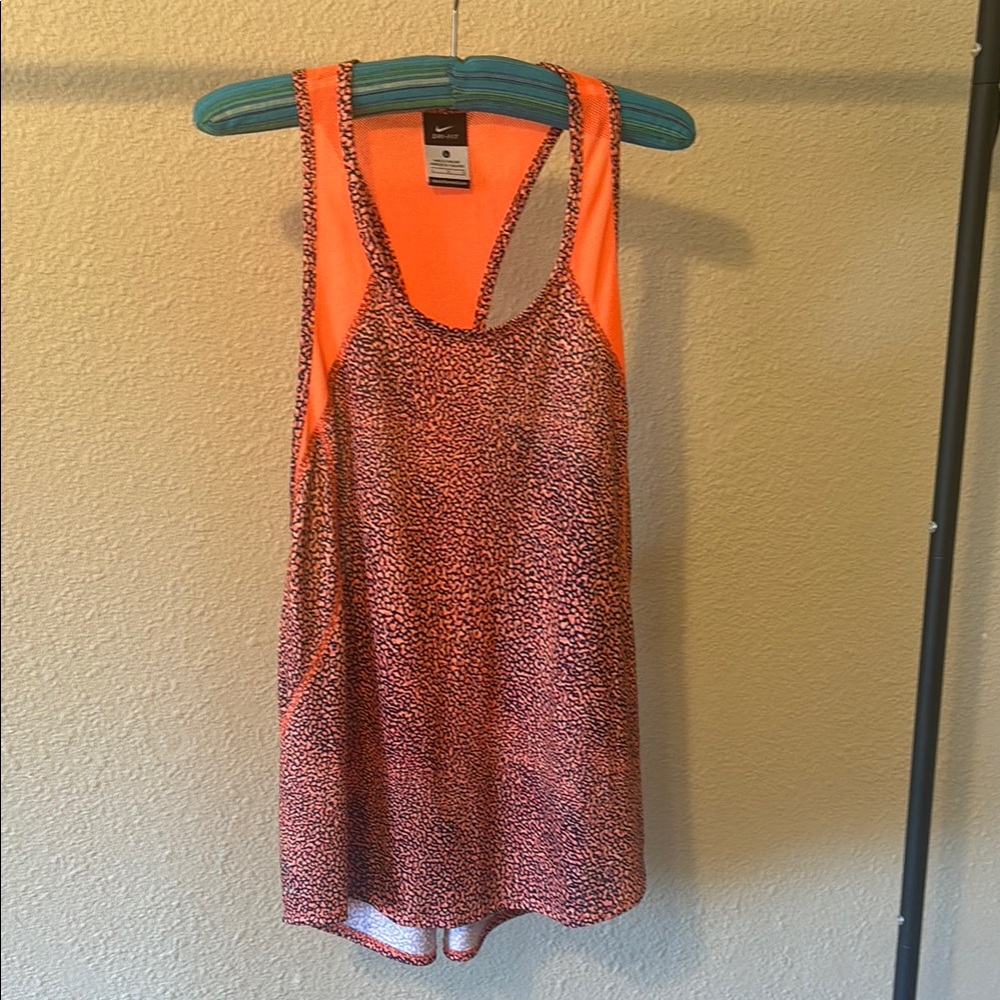 Nike Orange Athletic Tank Top Mesh Style